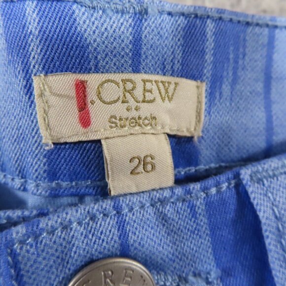J Crew Factory Jeans Womens 26 Ankle Toothpick Blue Chevron Twill Stretch NEW - Picture 6 of 12